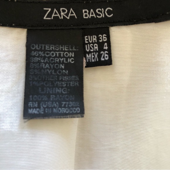 Zara Women’s Cream Sparkly Tweed Fringe Trim Blazer Jacket Size 4 - Picture 5 of 13